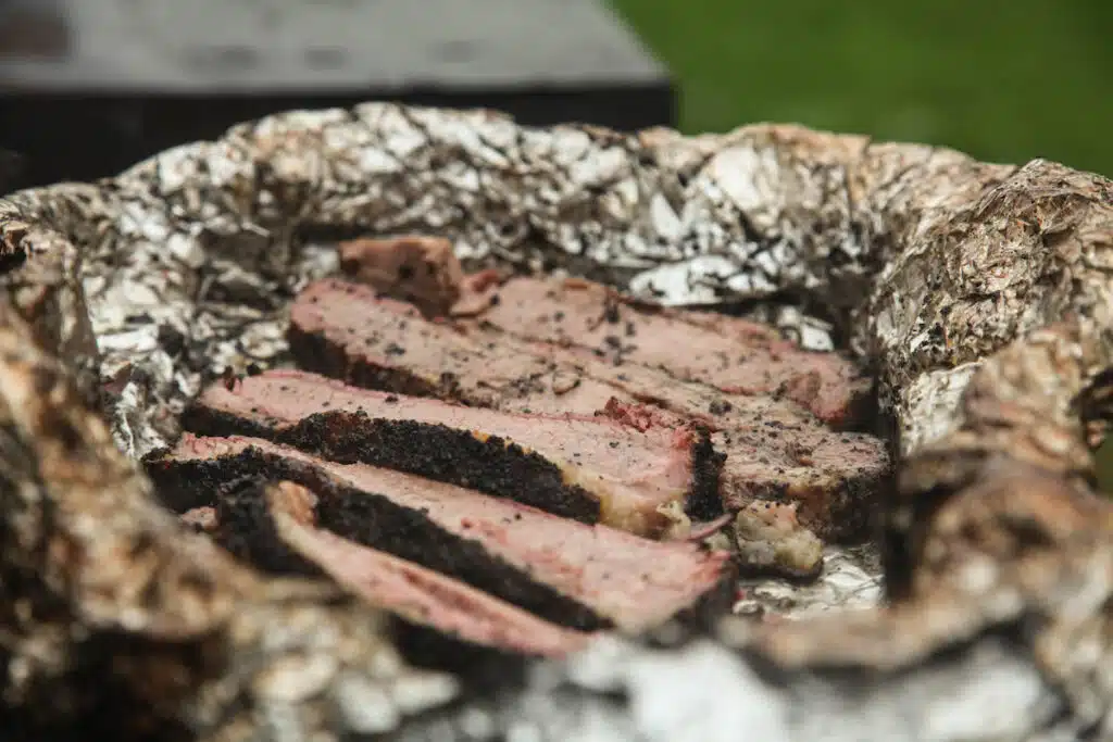 roast beef in a tin foil packet