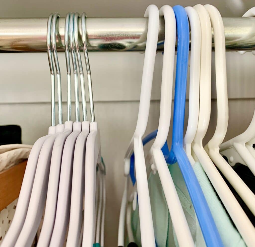 hangers on clothes rod
