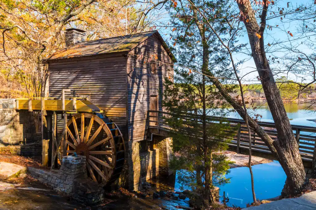 wooden grist mill Stone Mountain Park GA