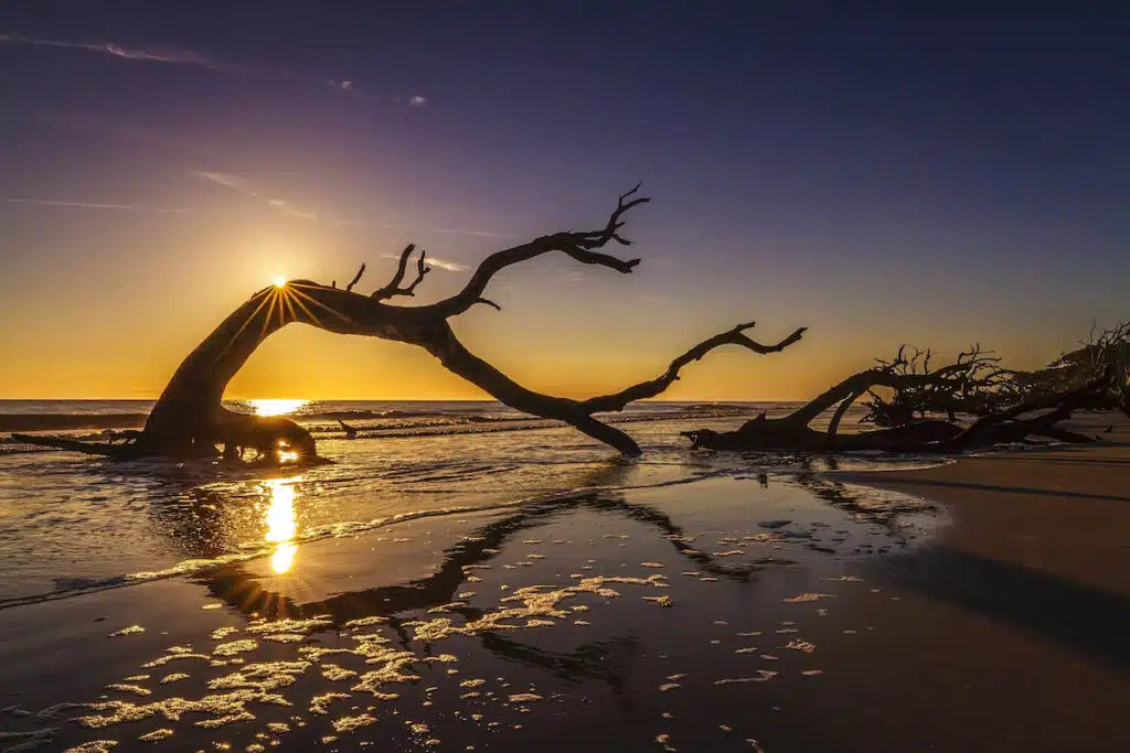 Sunrise at beach Jekyll Island, Georgia 