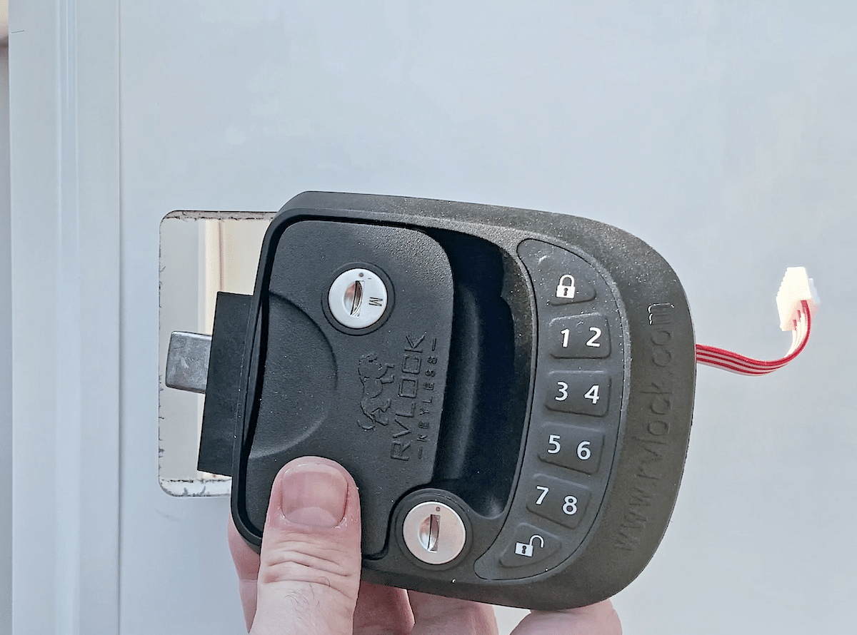 RV Entry Door Lock Replacement On A Travel Trailer - Couch Potato Camping