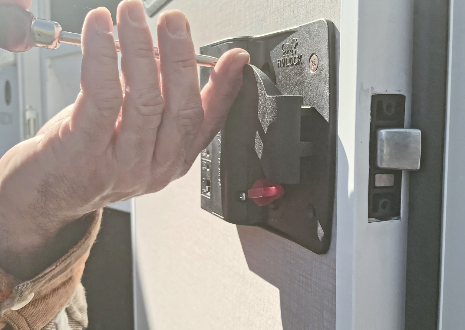RV Entry Door Lock Replacement On A Travel Trailer Couch Potato Camping