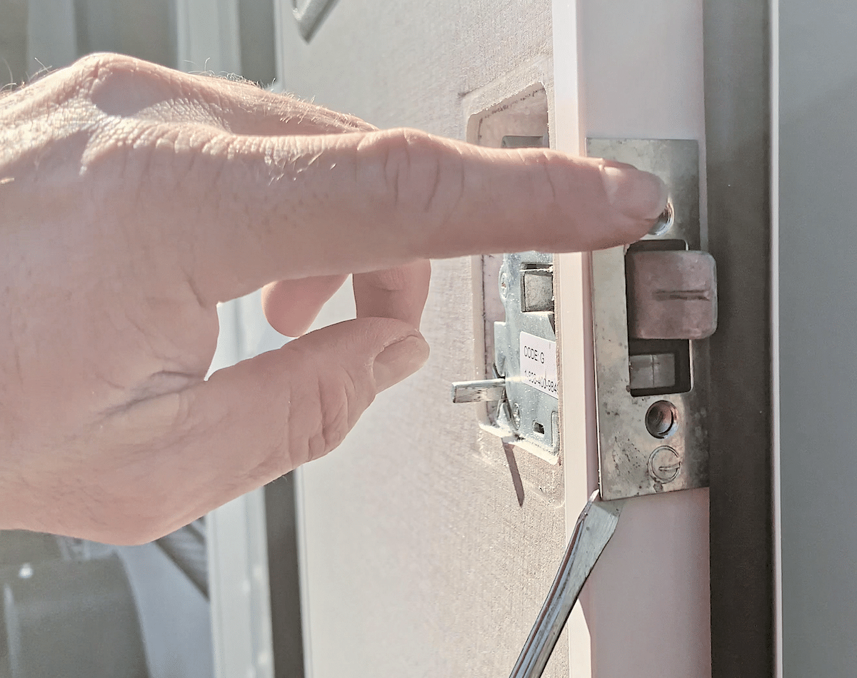 RV Entry Door Lock Replacement On A Travel Trailer Couch Potato Camping
