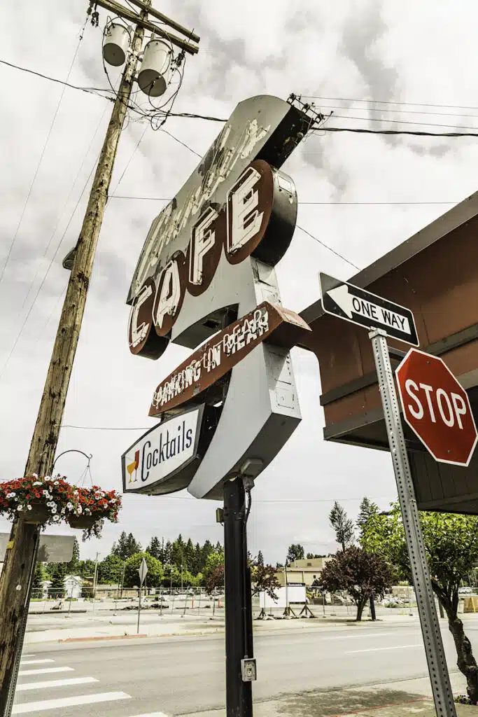 Vintage Cafe sign Sandpoint, Idaho