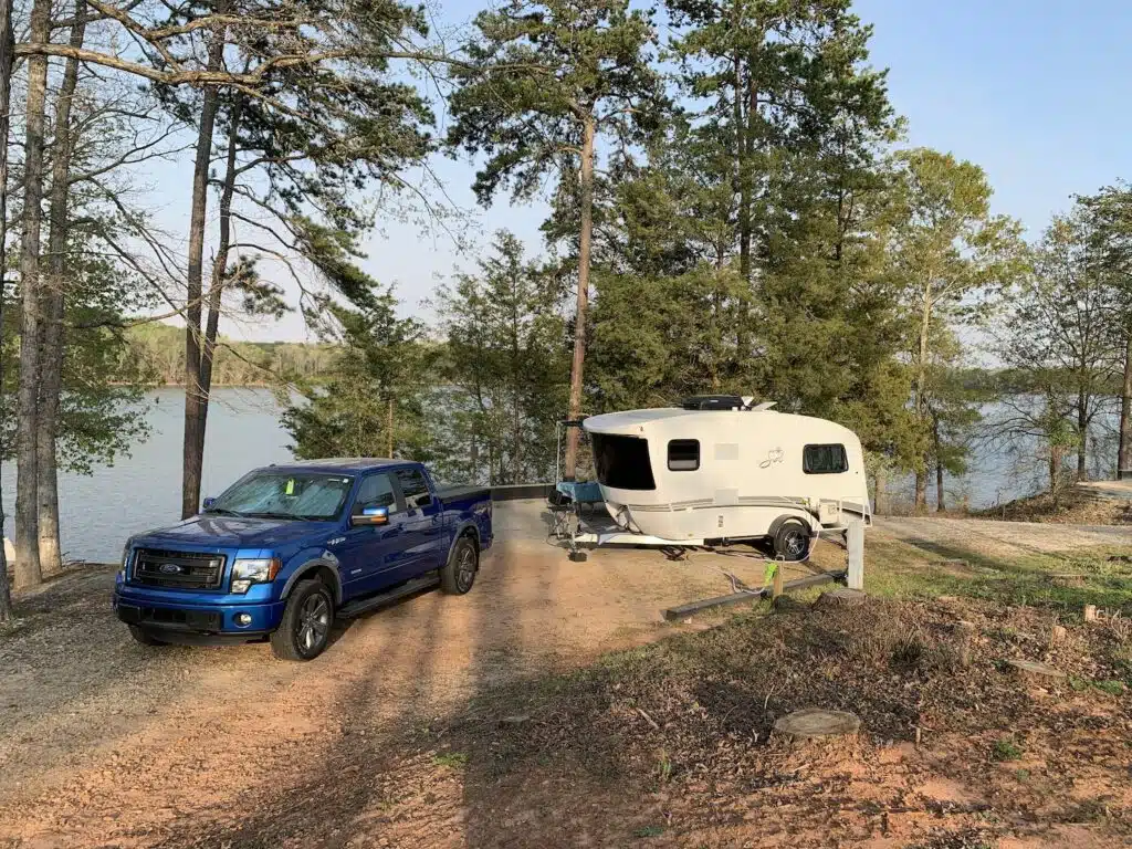 truck and RV at Springfield Campground in Anderson SC