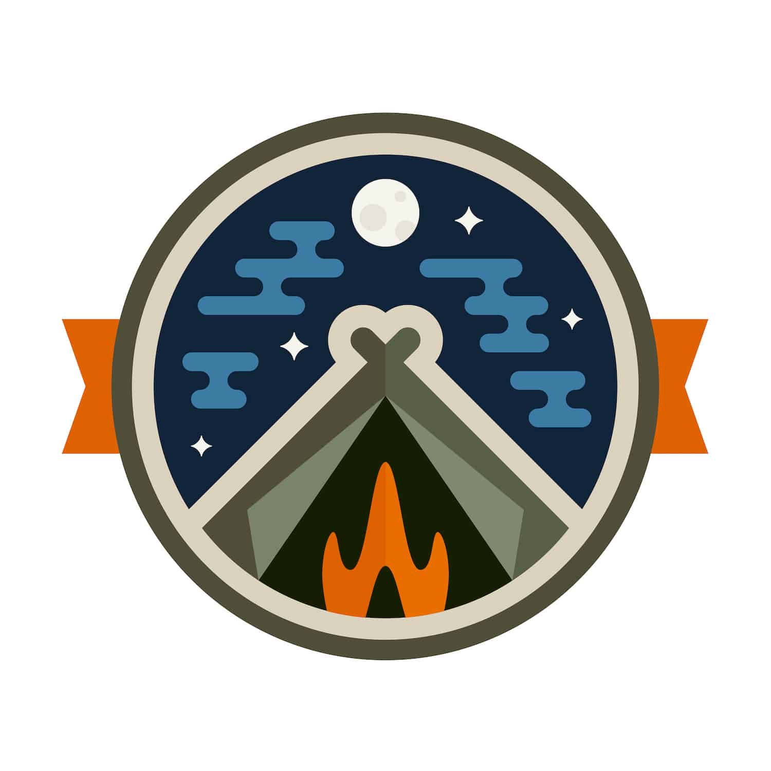 teepee tent camping badge
