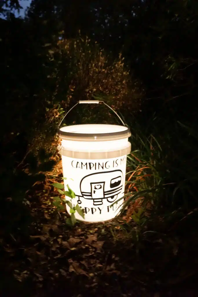 Camping Bucket Light-5 Gallon Bucket-camping Night Light-campsite Decor- camping-lake-bucket Light-great Gift Idea-deck Light 