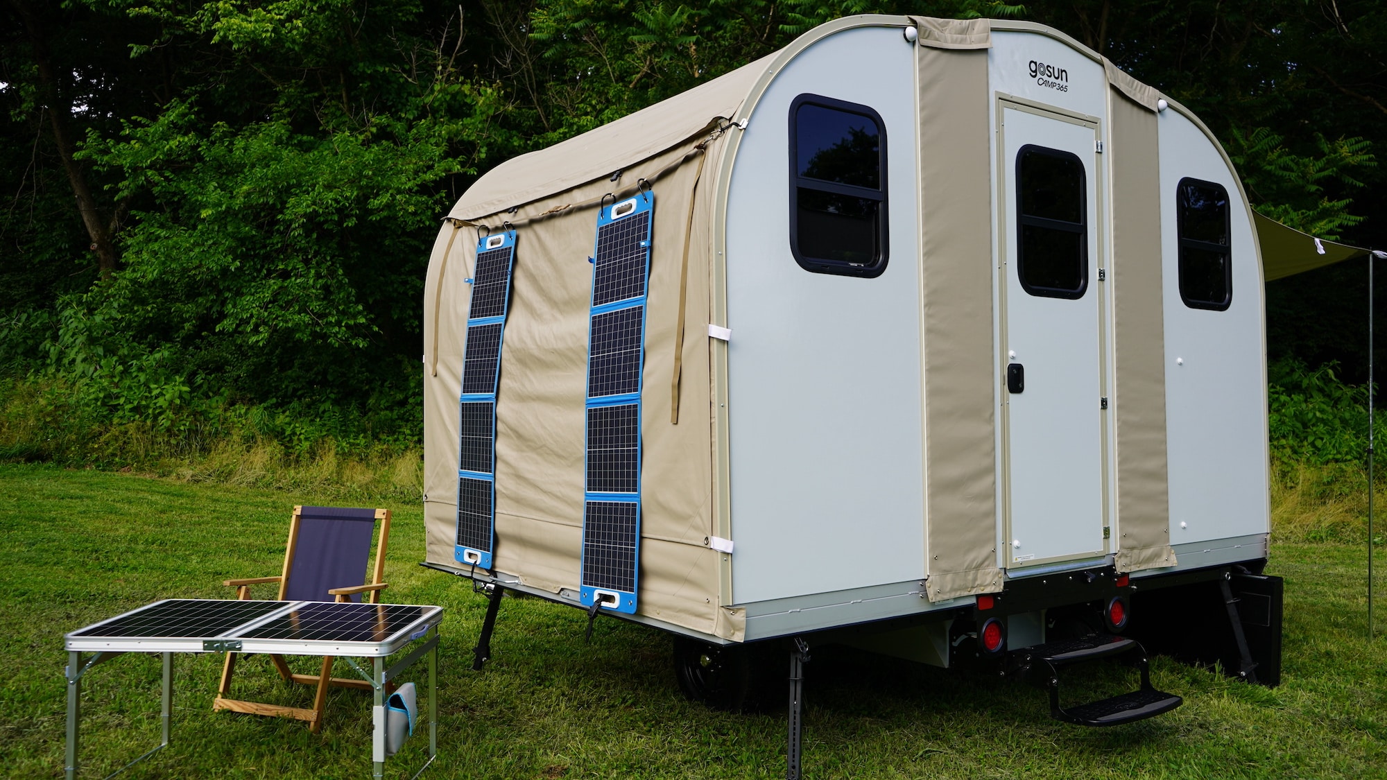 used travel trailer with solar