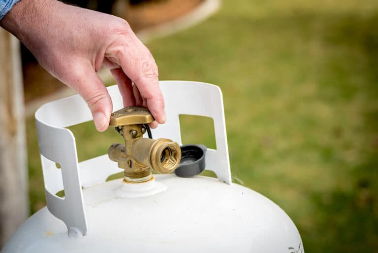 RV Propane Tank Valve Close Up