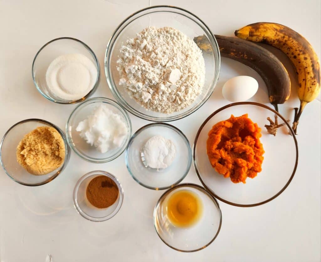 Pumpkin Banana Muffins Ingredients