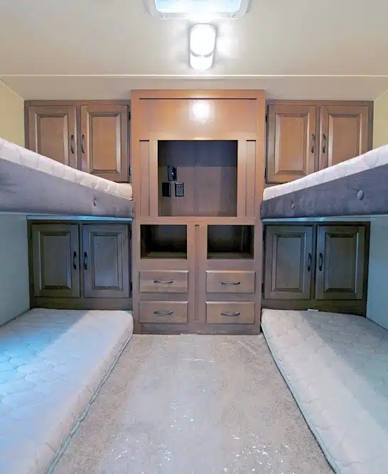 Bund Beds inside a travel trailer RV