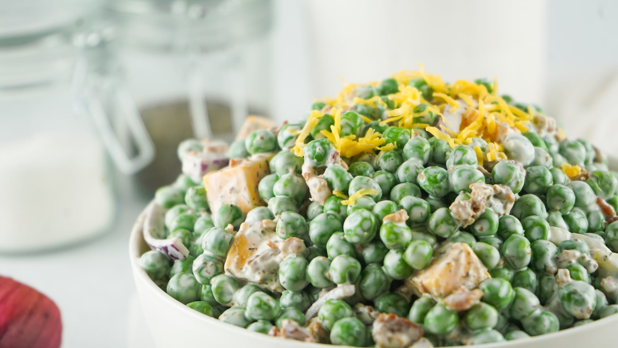 Old-Fashioned Pea Salad Recipe - Couch Potato Camping