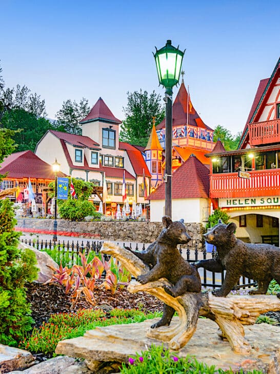 The architectural theme of Helen, Georgia is inspired by the Bavarian Alps