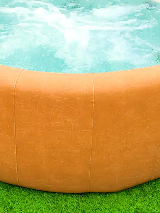 Inflatable Portable Hot Tub sitting on green grass
