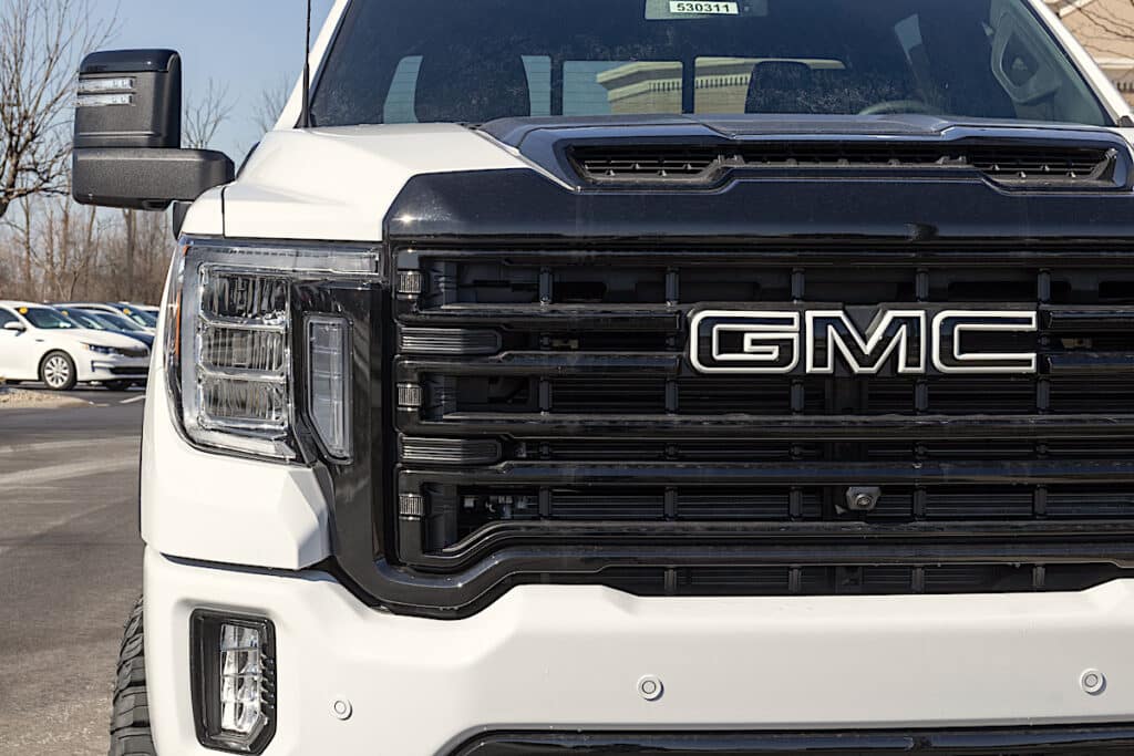 GMC Sierra 2500 HD front grill close up